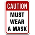thumbnail image 1 of Metal Signs Must Wear A Mask Warning Sign | Indoor/Outdoor | 8 x 12 inch Tin Sign Vintage Look, 1 of 5