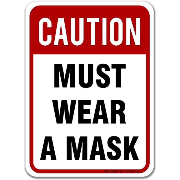 Metal Signs Must Wear A Mask Warning Sign | Indoor/Outdoor | 8 x 12 inch Tin Sign Vintage Look