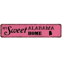 Metal Signs My Sweet Home Alabama Home Decor Art Poster Room Kitchen Bathroom USA American State Outline Metal Tin Sign Gift for Home 4"x16"