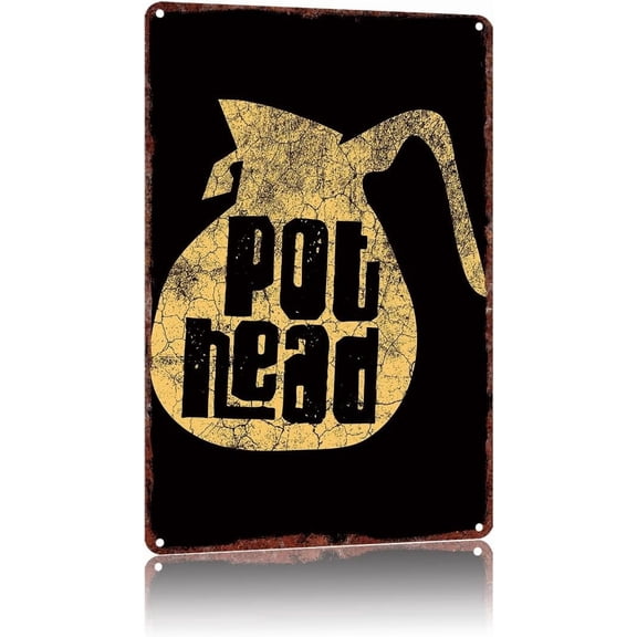 Metal Signs Pot Head Coffee Lover Vintage Signs Retro Aluminum Tin Sign For Kitchen Office Home Bar Cafe Decor 8X12 Inch