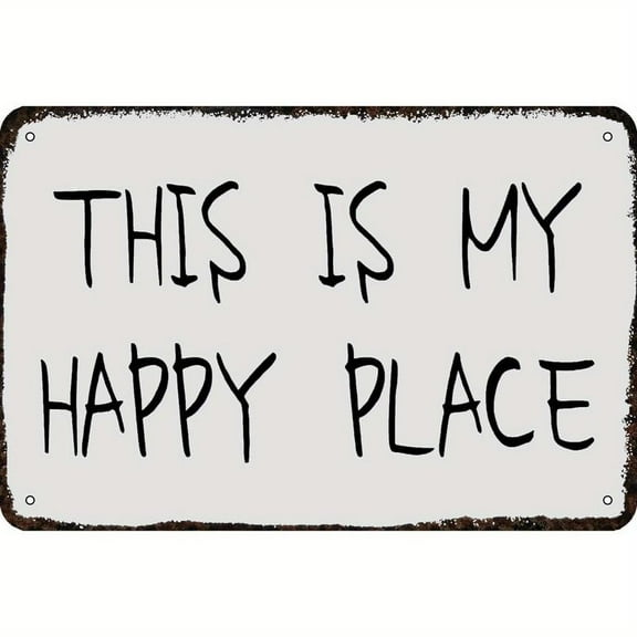 Metal Signs This Is My Happy Place Vintage Tin Sign Funny Art Wall Decorations for Home Man Cave Bedroom Bar Bathroom 8x12 Inch