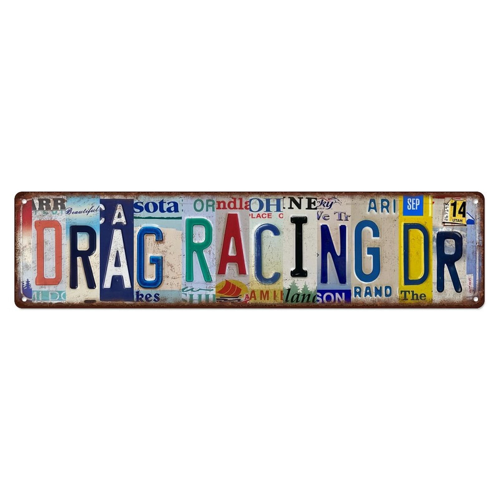 Metal Signs: Vintage Drag Racing Dr Wall Decor Street Signs Metal Tin ...