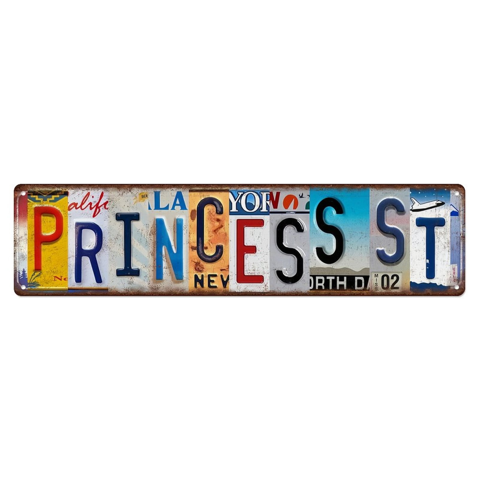 Vintage 'Dancer St' Wall Decor Metal Tin Sign - 16 X 4 Inches, Aluminum, With Pre-Drilled Holes