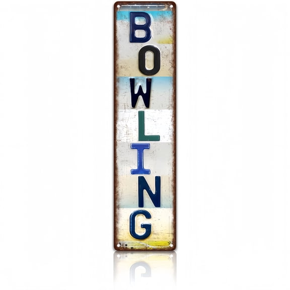 Vintage Sport Street Sign Bowling Wall Decor Metal Tin Signs Poster for home, bar and office, man nest and garage living room, and also a great gift