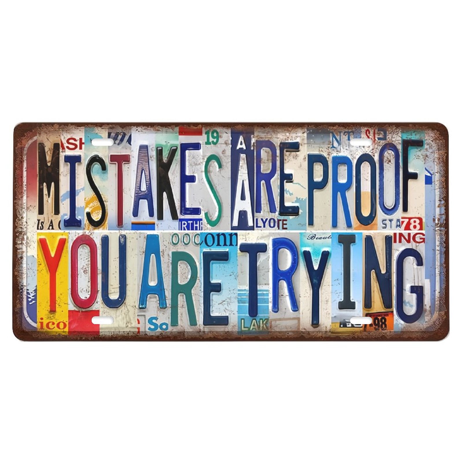 No Mistake Sign Metal Signs: Vintage Wall Decor Mistakes Are Proof You Are Trying ...