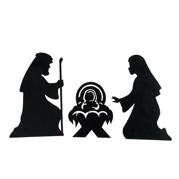 Metal Silhouette Nativity Yard Stake - Home Decor - 3 Pieces