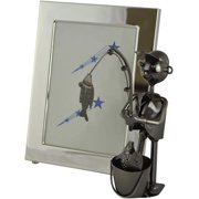Metal Silver Photo Frame Present for Collogue - Fisherman
