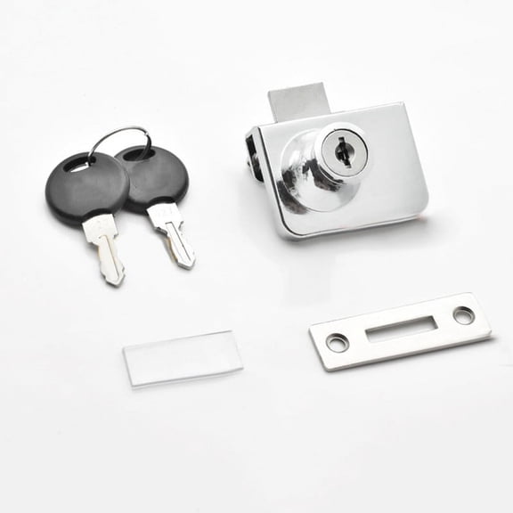 Metal Single Double Swinging Glass Showcases Door Cabinet Lock+2 Secure Keys Double