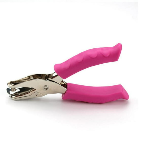Metal Single Handheld Hole Paper Punch Punchers Clothing Ticket , Pink 6mm