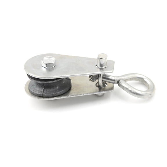 Metal Single Wheel Swivel Lifting Rope Pulley Roller Block Sheave Eye 0.03 Ton