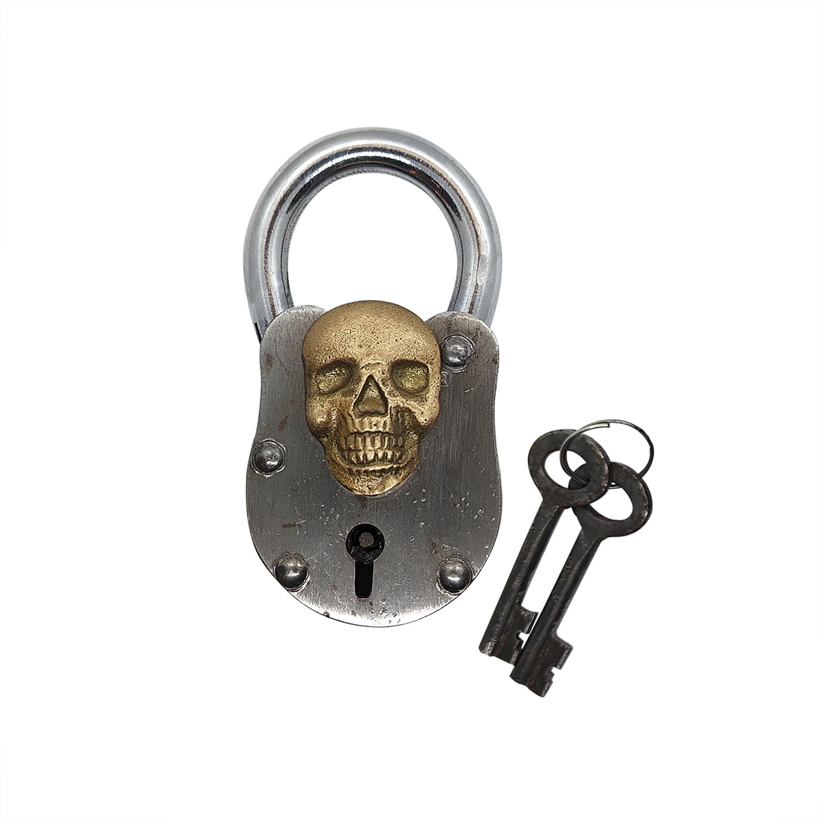 Metal Skull Padlock Heavy Duty Cast Iron Locker Treasure Metal Skull Padlock Heavy Duty Cast Iron Locker Treasure