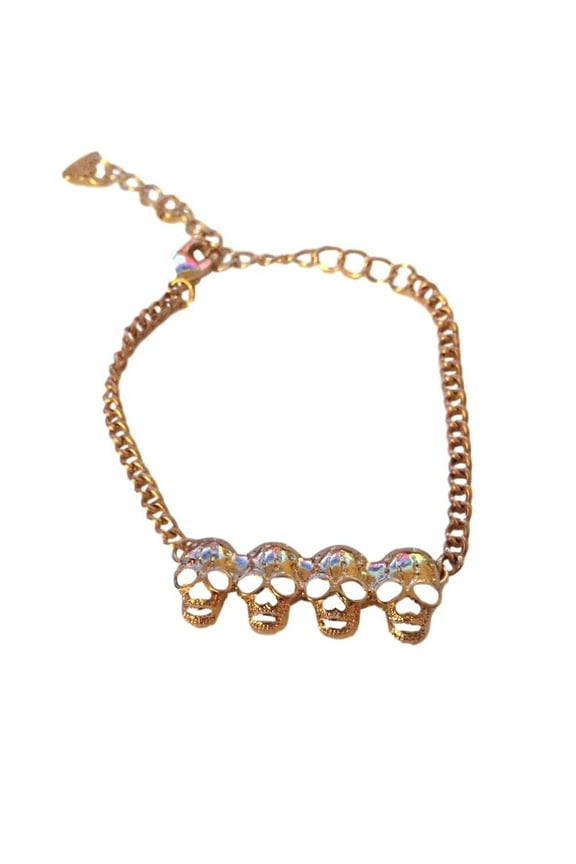 Metal Skulls Bracelet Steampunk Horror Ankle Wrist Bracelet Fashion Novelty Gift Jewelry