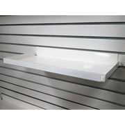 Metal Slatwall Pharmacy Shelf - 7.5" D x 15.5" W Steel RX Shelf with .5" Lip - Ivory, 10 Pack
