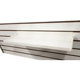 thumbnail image 1 of Metal Slatwall Shelf - 7.5" D x 21.75" W Heavy Duty Steel Shelving with .5" Lip - Ivory, 10 Pack, 1 of 3