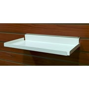 Metal Slatwall Shelf w/ .5" H Lip, 7.5" D x 15.5" L - Ivory, 10 Pack