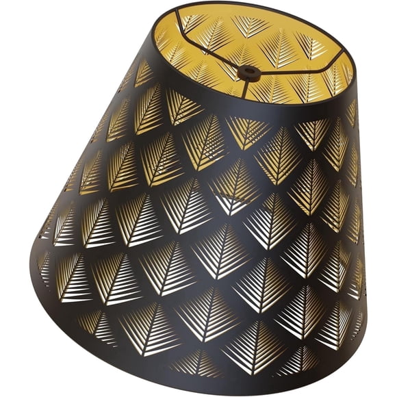 Small Metal Lamp Shades For Floor Lamps 5" X 9" X 7" , AEELLEEA Black Barrel lampshade for Table Lamp with Arrow Pattern in Spider