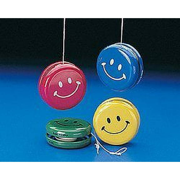 Metal Smile Face Yo-Yos - Party Favors - 12 Pieces