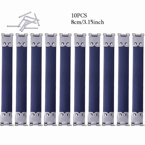 Metal Snap Fasteners Kit Spring-Loaded Hinges for DIY Wallets, Leathercraft Clips, Handbag Repair, 10pcs, 3.15in