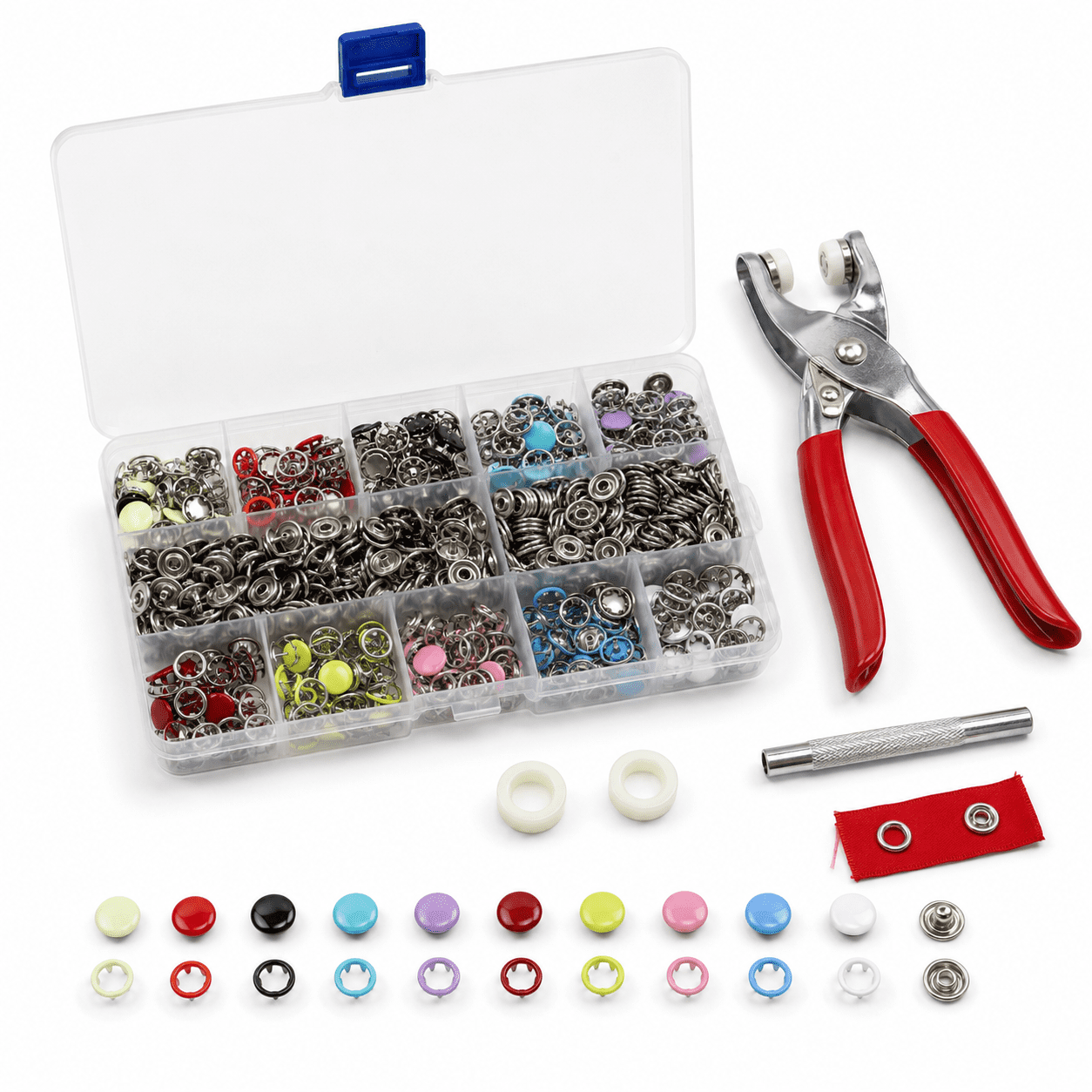 Metal Button Snapper Kabuer, Metal Snaps Buttons, 6.5mm ID, 200 Sets with Pliers - Walmart.com