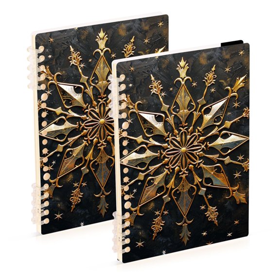 Metal Snowflake Notebook Detachable Coil Notebook Diary Plan Book A5 Size 60 Pages 1 Pack