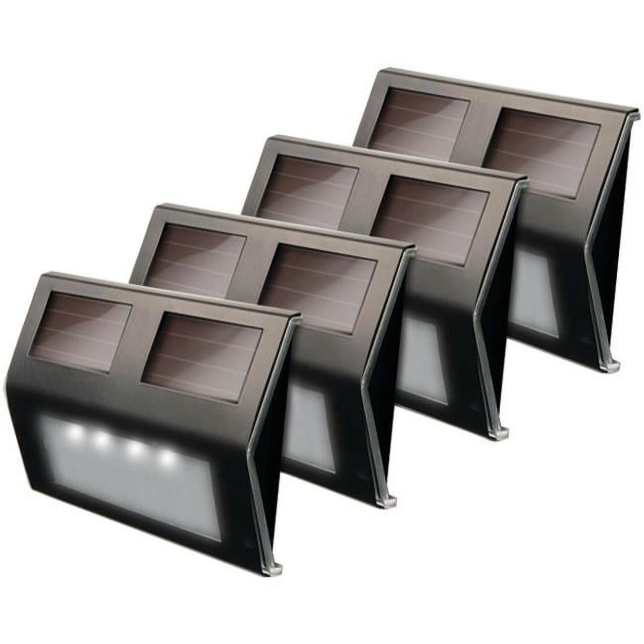 Bronze Solar Powered LED Outdoor Deck Floodlights, Set of 4
