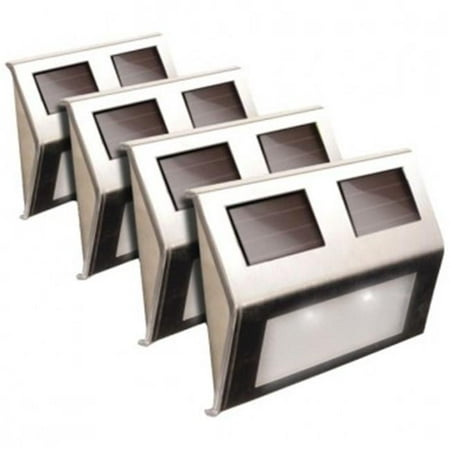 MAXSA Innovations - Metal Deck Lights (4-pack) - Stainless Steel