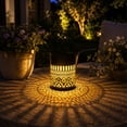 thumbnail image 1 of Metal Solar Powered Wall Light, Hollow Pattern Projection Lamp, Weather Resistant LED Hanging Light, Classic Outdoor Ornament for Yard, Fence, Patio and Backyard Garden Decoration, B, 1 of 6