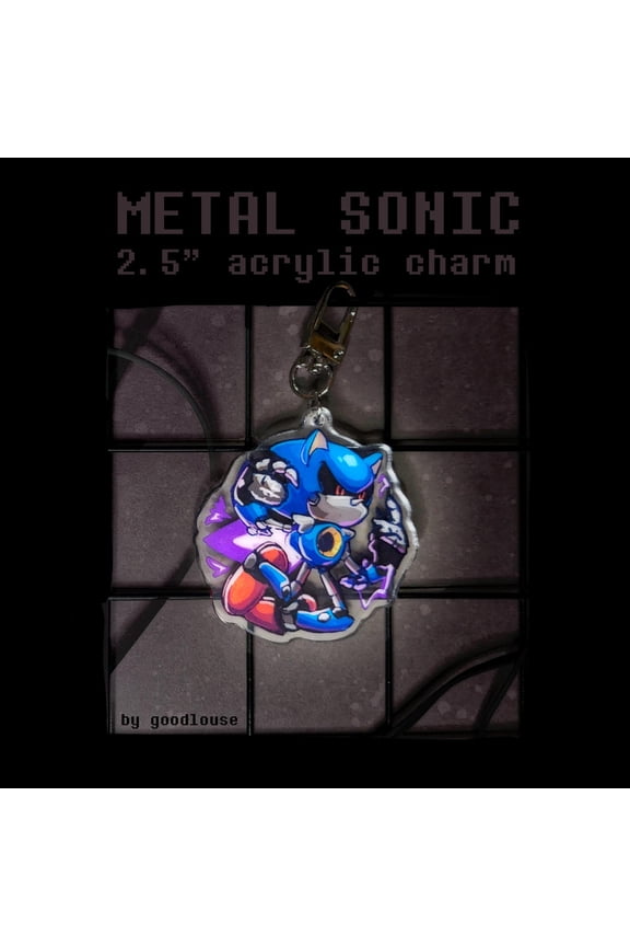 Metal Sonic Acrylic Charm || Sonic CD, Heroes, Generations, Forces 2.5 Keyring (1 keychain)