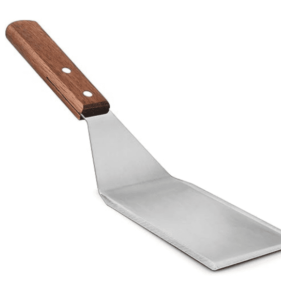Metal Spatula Beveled Edges, Stainless Steel Grill Spatula with Wood Handle for Skillets, Griddles & Pancake Flipper for Burgers, Omelet, and Versatile for Culinary Task, 11 x 3 inches