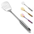 thumbnail image 1 of Metal Spatula for Cooking, Ksopiavobs Stainless Steel Slotted Turner, Heavy Duty Sturdy Kitchen Spatula High Heat Resistant, Ideal Cookware for Fish,Eggs,Pancakes, Dishwasher Safe, Easy to Clean, 1 of 7