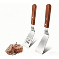 thumbnail image 1 of Metal Spatula Set, Stainless Steel Griddle Spatulas with Wooden Handle, Slotted & Solid Turner for Cooking, Baking, BBQ, Grilling, 1 of 6