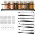 thumbnail image 1 of Metal Spice Rack - 2pcs Hanging Long Kitchen Rack Spice Rack for Wall Kitchen Cabinet Kitchen Cabinet Doors Deco Countertop 29 x 6.35 x 6cm Black, 1 of 8