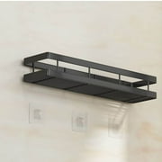 Metal Spice Rack, Wall Mount Floating Shelves, Black Storage organizer, Wall-mounted Household Spice Jars Rack, Wall Multi-function Storage Racks, for Cabinet Door, Pantry, Kitchen/Bathroom Supplies