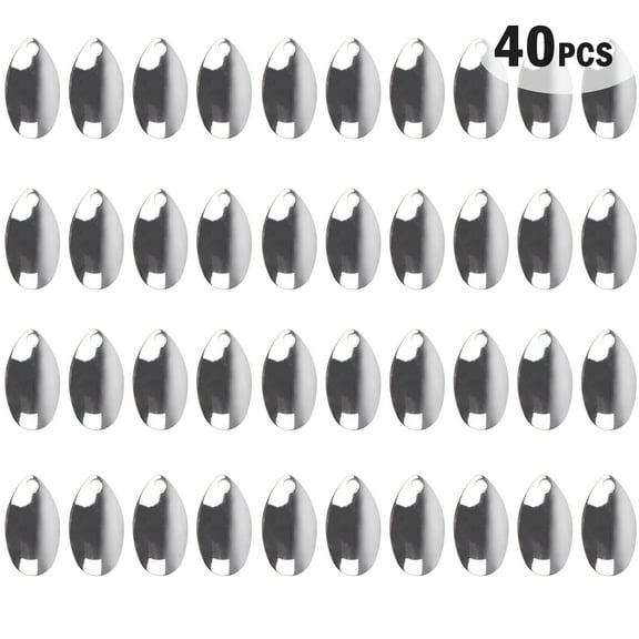 Metal Spinner Blades Fishing Lure Making DIY Kit for Hard Spinner Baits, 40pack Colorado Willow Blade