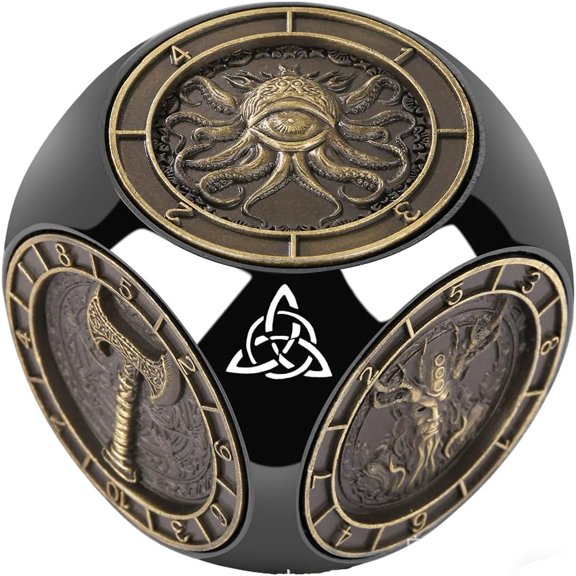 7-in-1 Metal Polyhedral Dice Set, 3D Relief for Tabletop RPG