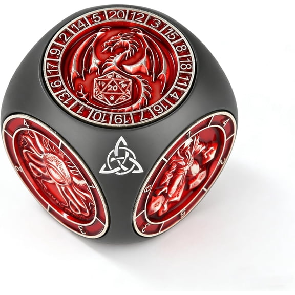 Metal Spinner Dice Set, 7-in-1, 3D Relief, for Tabletop RPG