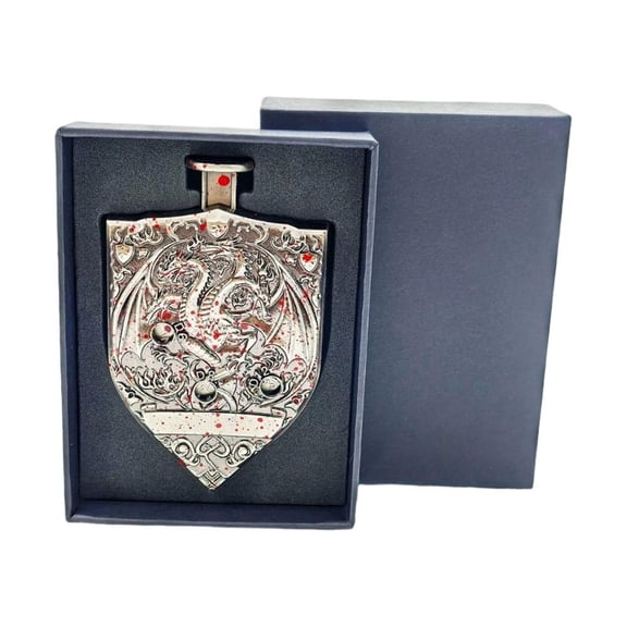 Metal Spinning DND Dice for RPG, Mechanical Dragon Carved Dungeons and Dragons Dice Spinner with Gift Box, Antique Gold All-in-One Polyhedral Dice for TTRPG & COC - Battle-Scarred Silver