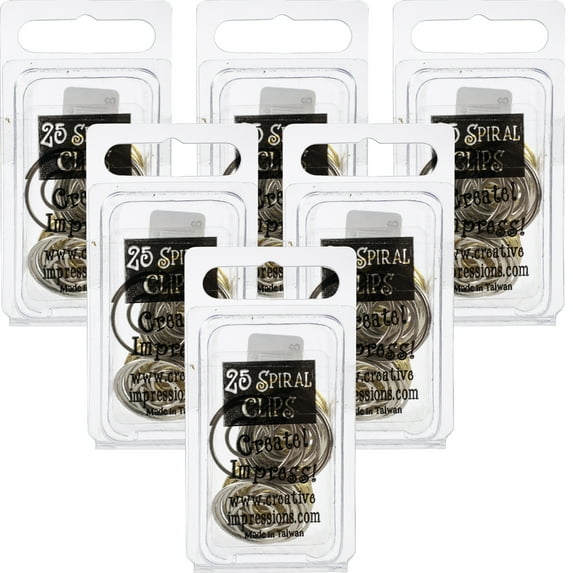 Metal Spiral Clips .75"-Gold & Silver 25 Count, Multipack Of 6