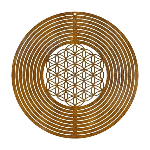 Metal Spiral Flower Wind Vane Hanging Outdoor Garden Weathervane For Yard Patio Farmhouse Art