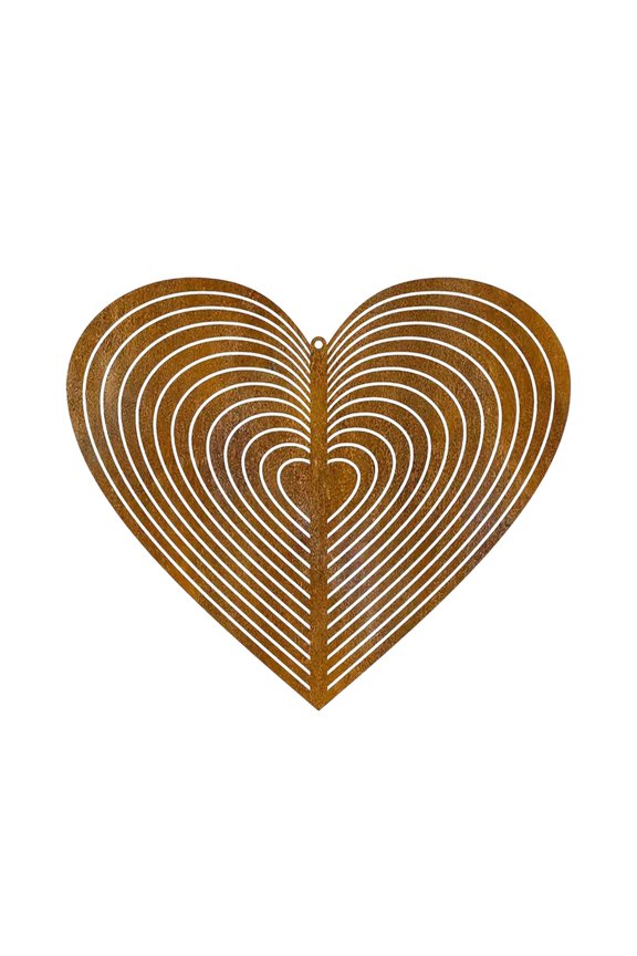 Metal Spiral Heart Wind Vane Hanging ornament Garden Outdoor Weather Rustproof Easter Decorations Valentine Hanging Small Decorative Trees for Crafting Penguin Swing Car