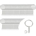 thumbnail image 1 of Metal Split Keychain Ring Parts 50 Key Chains With 25mm Open Jump Ring And Connector Make Your Own Key Ring Office&Craft&Stationery, 1 of 4