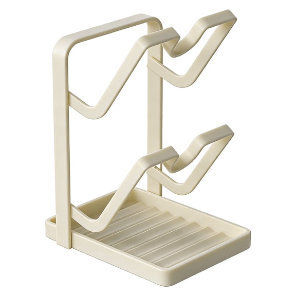 Metal Spoon Rest With Lid Holder,Pot Lid Holder While Cooking,Kitchen Pot Lid Storage Rack For Stove Top,Multifunctional Kitchen Pot Cover Organizer For Countertop,Kitchen Accessories,Beige