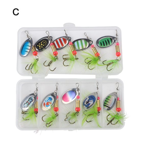Metal Spoon Spinner Bait for Pike 10PCS Set Designed to Increase Catch Rates (C)