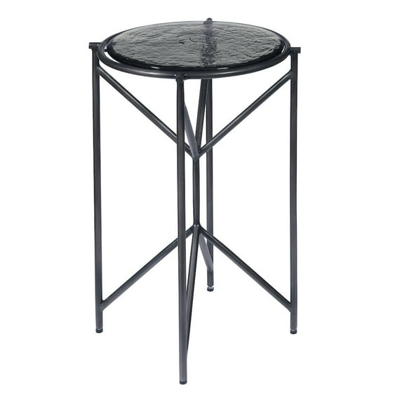 Metal Spot Table with Glass Top in Black by Pulaski Furniture