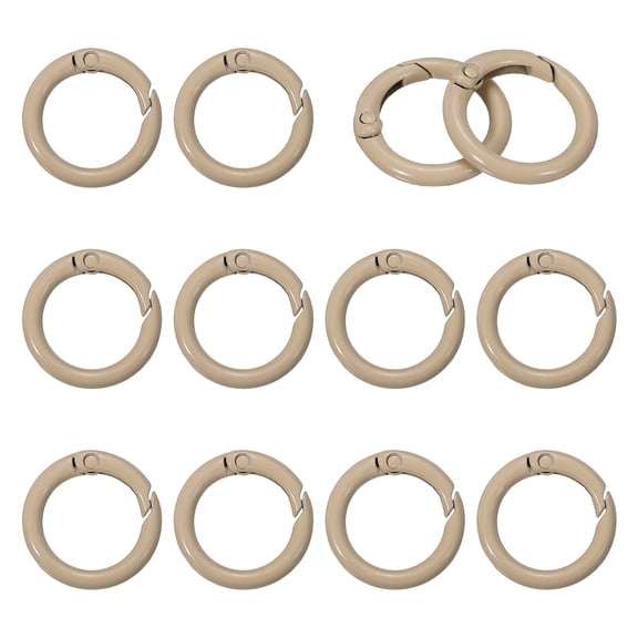 Uxcell Metal Spring O Rings, Round Snap Keyring for Keychain and Handbag Light Brown 23.5mm
