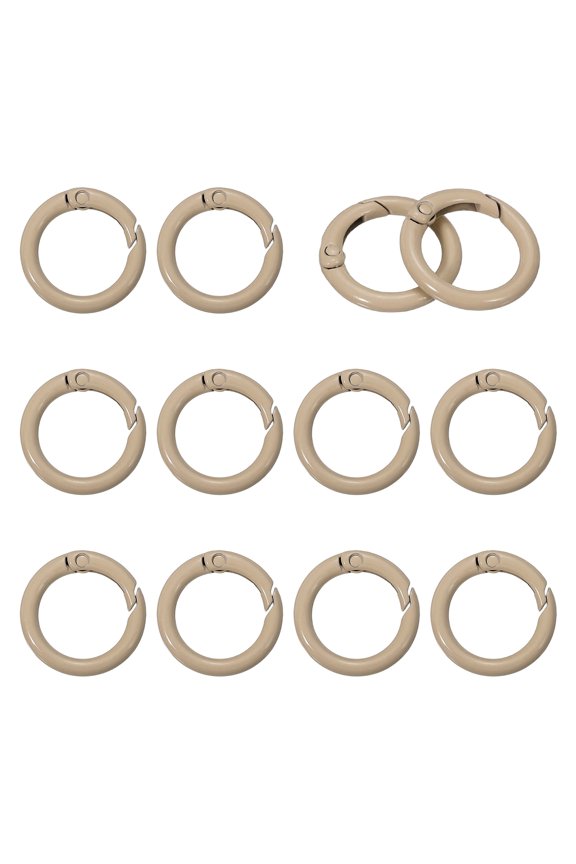 Metal Spring O Rings, Round Snap Keyring for Keychain and Handbag Light Brown 23.5mm