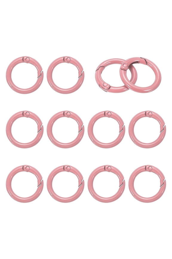 Metal Spring O Rings, Round Snap Keyring for Keychain and Handbag Pink 23.5mm