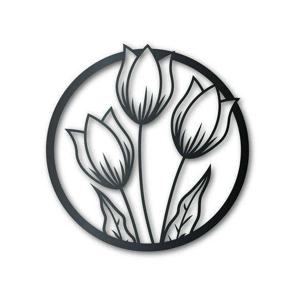 Metal Spring Tulips Wall Art - 14 Color Options 10