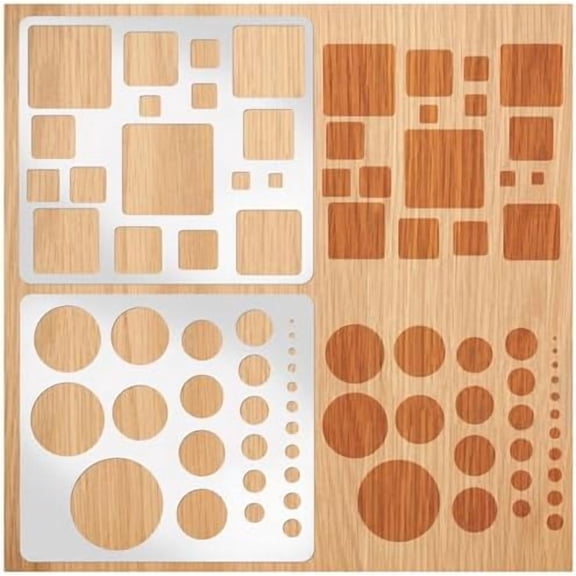 Metal Square Circle Stencils, Round Tracers Drawing Template for Artists, Lapidary, Cabochons, Geometric Ruler, Jewelry (Shape2)