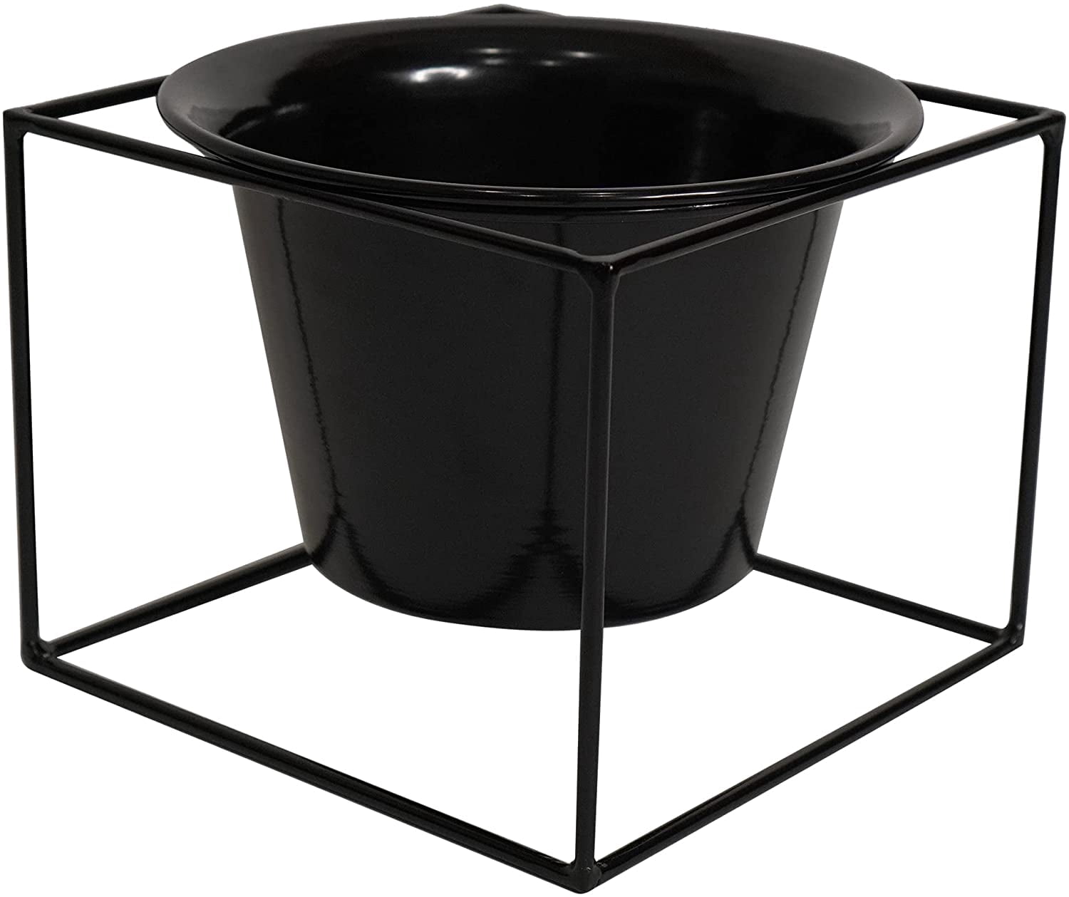 Metal Square 6" Home Garden Flower Plant Holder Removable Pot Stand Black